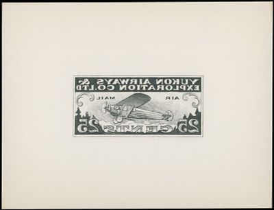 Worldwide Air Post Stamps and Postal History - Canada. 1927, Yukon Airways and Exploration Co. 