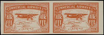 Worldwide Air Post Stamps and Postal History - Canada. 1930, Commercial Airways, Ltd., ''AIR 