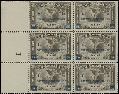 Worldwide Air Post Stamps and Postal History - Canada. 1932, blue surcharge ''OTTAWA 