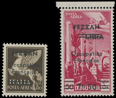 Worldwide Air Post Stamps and Postal History - Fezzan (French Occupation). 1943, black 