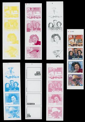United States - Modern Errors and Varieties. 1993, American Musicians, seven imperforate proofs 