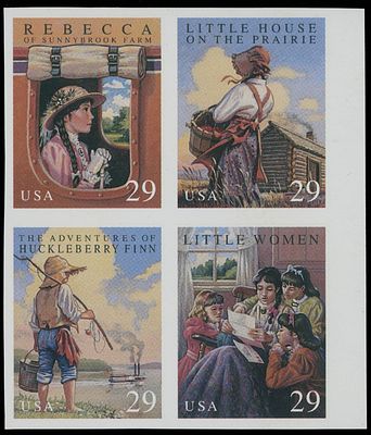 United States - Modern Errors and Varieties. 1993, Classic Books, imperforate proofs of 29c 