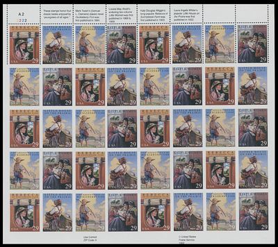 United States - Modern Errors and Varieties. 1993, Classic Books, 29c multicolored, proof pane 