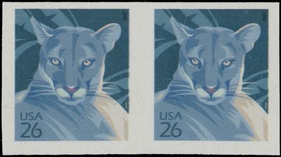 United States - Modern Errors and Varieties. 2007, Florida Panther, self adhesive coil stamps 