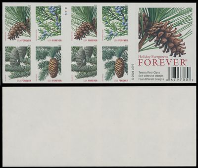 United States - Modern Errors and Varieties. 2010, Christmas issue, Coniferous, self-adhesive 