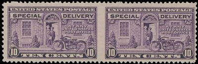 United States - Special Delivery stamps. 1927, Motorcycle Delivery, 10c red lilac, horizontal 
