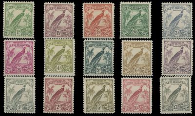 Australia - New Guinea. 1932, Bird of Paradise without date scroll, 1p-&pound;1, complete set of 15 