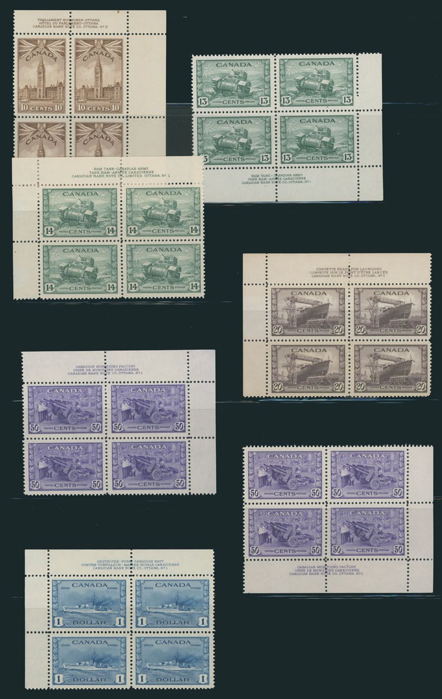 Lot 403: Canada - King George VI issues - War issue
