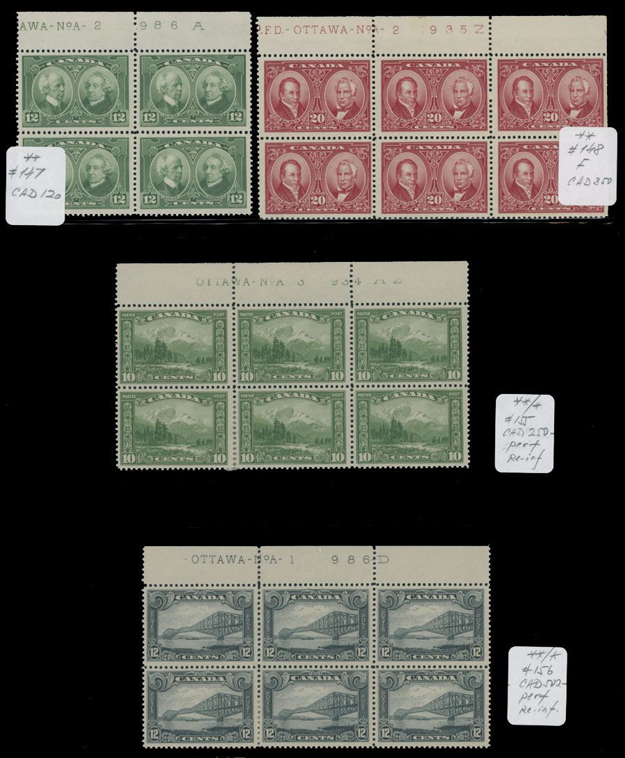 Lot 407: Canada - King George VI issues - Plate Blocks Selection
