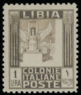 Italian Colonies - Libya. 1926-30, Victory, 1L dark brown and brown, perforation 11, a single 