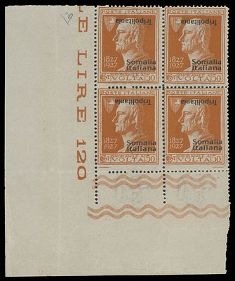 Italian Colonies - Somalia. 1927, Volta issue, black overprints ''Somalia Italiana'' and 