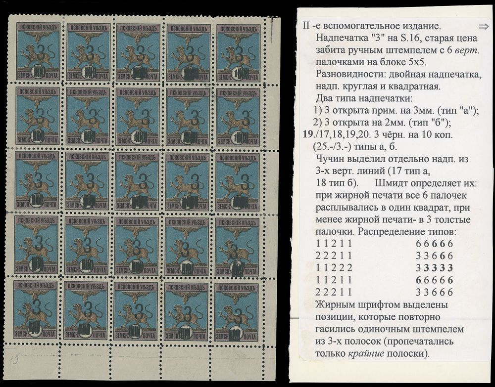 Lot 1021: Russian Zemstvo (Rural Post) - Pskov - Coat of Arms - Panther
