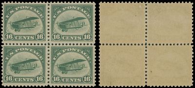 Worldwide Air Post Stamps and Postal History - United States. 1918, Curtiss Jenny, 16c green 