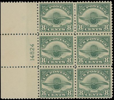 Worldwide Air Post Stamps and Postal History - United States. 1923, Airplane Propeller, 8c 