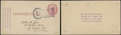 Worldwide Air Post Stamps and Postal History - United States - Pioneer Flights. 1912 (January 