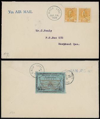 Worldwide Air Post Stamps and Postal History - Canada. 1926 (September 30), Patricia Airways 