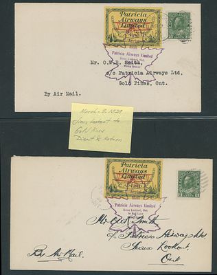 Worldwide Air Post Stamps and Postal History - Canada. 1928 (March 9-10), Patricia Airways 