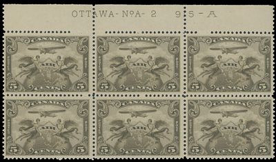 Worldwide Air Post Stamps and Postal History - Canada. 1928, Allegories of Flight, 5c brown 