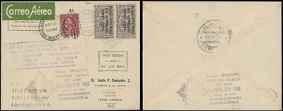 Worldwide Air Post Stamps and Postal History - Ecuador - First Flight. 1930 (April 29) 