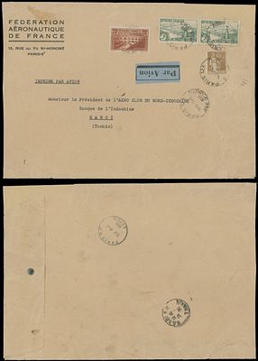 Worldwide Air Post Stamps and Postal History - France - Pioneer Flights. 1936 (January 9), Air 