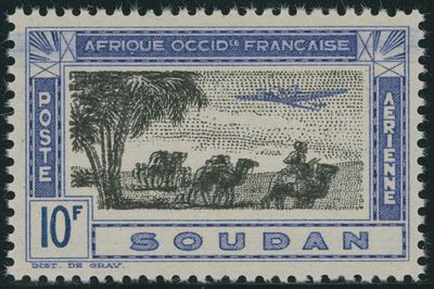 Worldwide Air Post Stamps and Postal History - French Colonies - French Sudan. 1942, Caravan 