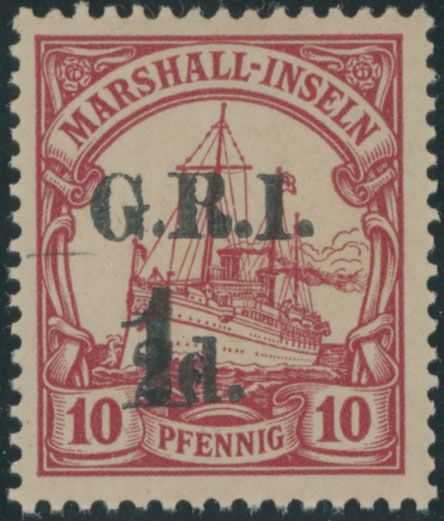 Lot 209: Australia - Occupation of German New Guinea - Surcharges on stamps of Marshall Islands