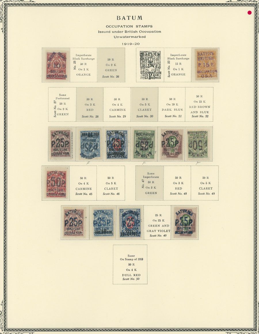 Lot 216: British Commonwealth - Batum (British Occupation) - Starting Collection on Pages