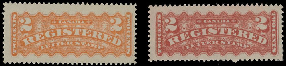 Lot 345: Canada - Registration stamps