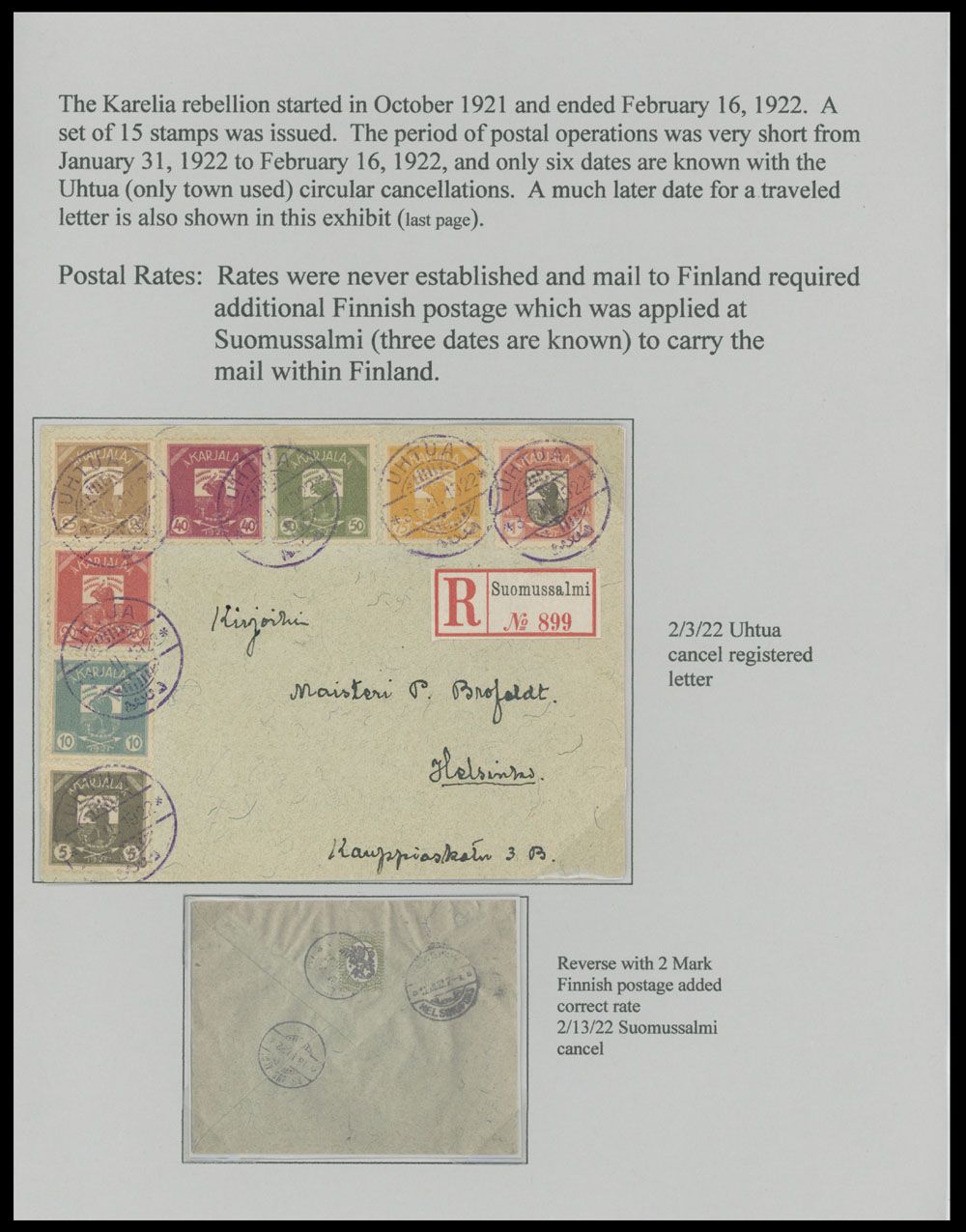 Lot 540: Karelia  - Karelian Rebellion of 1921-25