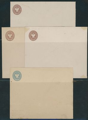 Imperial Russia - Postal Stationery items - State issues. GROUP OF EARLY STATIONERY ENVELOPES: 