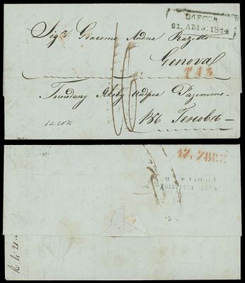 Imperial Russia - Pre-Philatelic mailings. 1844 (August 16-21), entire letter from Mariupol to 