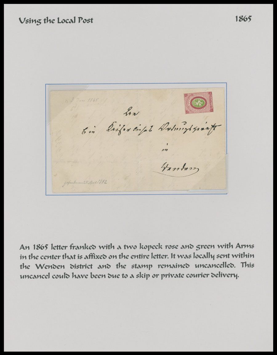 Lot 897: Wenden Postal History - Local Correspondences Franked by Wenden stamps