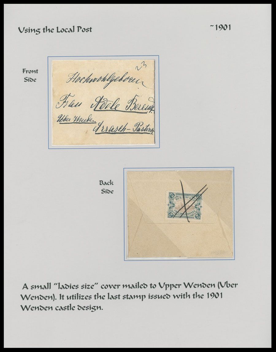 Lot 902: Wenden Postal History - Local Correspondences Franked by Wenden stamps