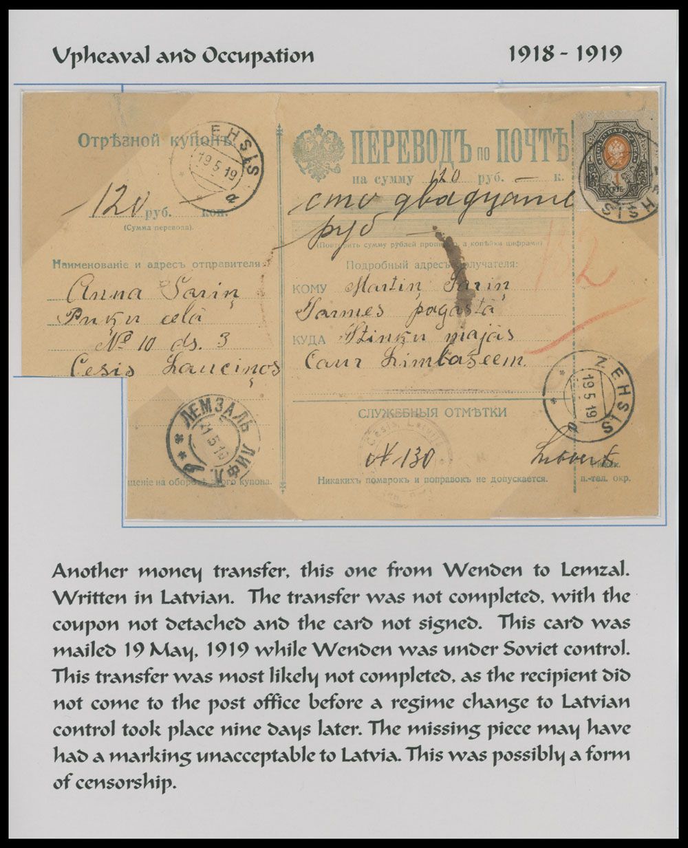 Lot 932: Wenden Postal History - Mailings after closing of Local Post