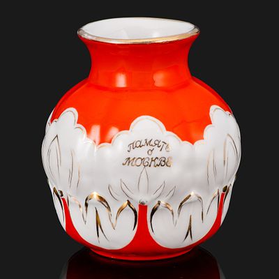 Ваза декоративная "Память о Москве", фарфор, крытье, золочение, Дулевский фарфоровый завод 