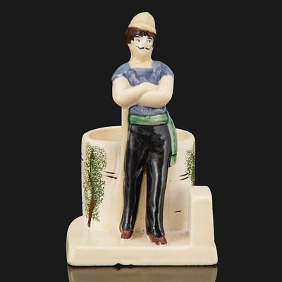 Спичечница "Пожарный", автор модели И.Г. Фрих-Хар, фаянс, роспись, СССР, 1950-1970. Год: 