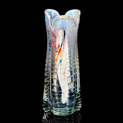 Ваза, стекло, сульфидно-цинковое, гутная техника, Стекольный завод &laquo;Красный май&raquo;, СССР 