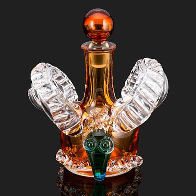 Штоф фигурный "Баран" ("Овен"), завод "Красный гигант" (г. Никольск), стекло, гутная техника 