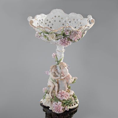 Ваза "Путти (Амур и Психея)", фарфор, роспись, Plaue Schierholz, Тюрингия, 1907-1940 гг. Год: 