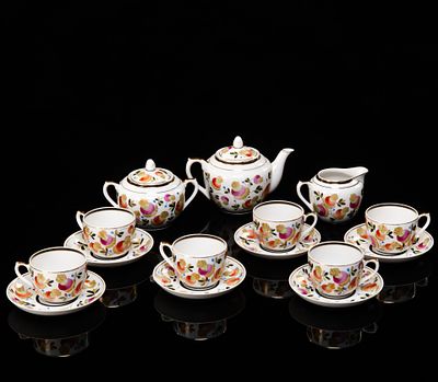 Сервиз чайный "Репка" на 6 персон (15 предметов), автор росписи Лосев Виктор Николаевич, автор 