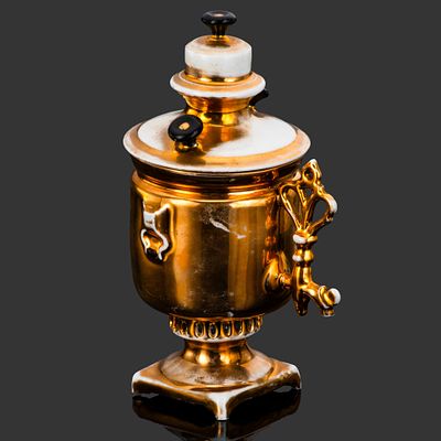 Стакан "самоваром" (наименование по прейскуранту), фарфор, роспись, золочение, Товарищество 