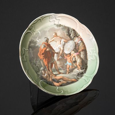 Тарелка настенная с мифологическим сюжетом "Персей и Афина-Паллада" (миф об убийстве Медузы 