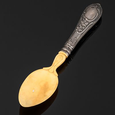 Ложка салатная, серебро 84 пробы, кость, Российская империя, 1899-1908 гг. Страна: Российская 