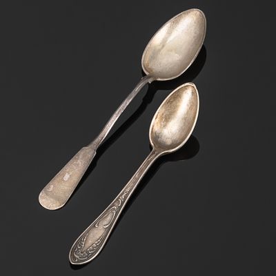 Две ложки (в подборе), серебро 875 пробы, СССР, 1920-1940 гг. Страна: СССРГод: 