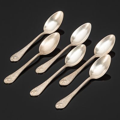 Набор из 6 чайных ложек в стиле Модерн, металл, серебрение, Fraget (Фабрика серебряных и 