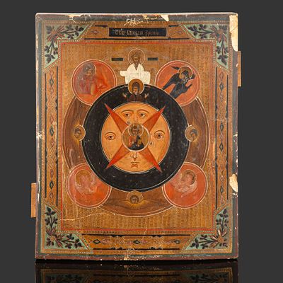 Икона "Всевидящее Око Божие", дерево, темпера, Российская империя, 1890-1910 гг. Год: 