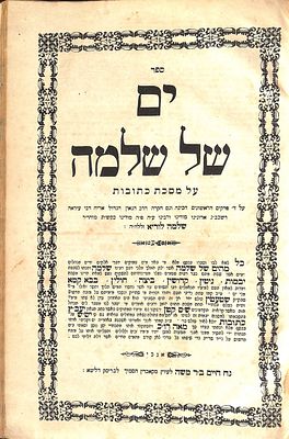 ים של שלמה - תרכ"א – תרכ"ב - חתימת הגאון רבי דוד ווערנער . ים של שלמה - תרכ"א – תרכ"ב