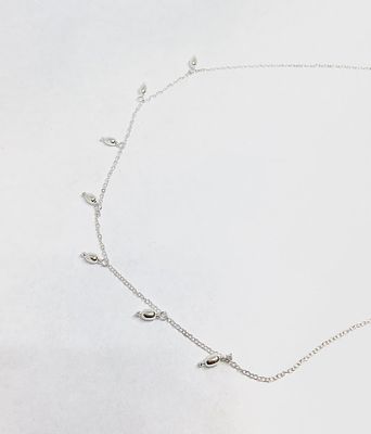 שרשרת כסף 925 + כדורים אוולים. 47.5 סמ