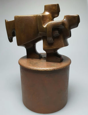 Федор Крушельницкий. Фигуристы. Паравозик. Бронза, клеймо автора, коллекционная сохранность.