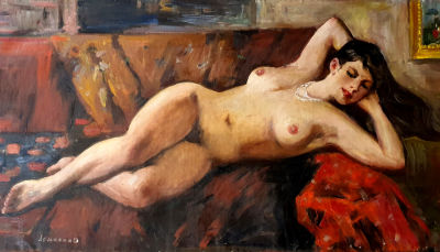 Олег Ломакин. Обнаженная, 1990-е, 70х120 см, холст, масло, подписана автором, коллекционная 